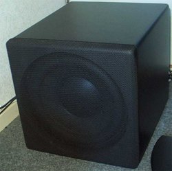 Wooden subwoofer.