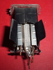 Inside of a vacuum tube with plate cut open.